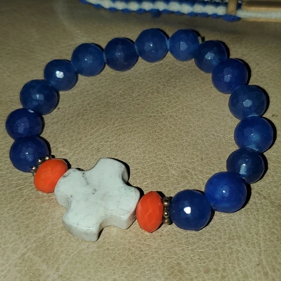 Earthy Red and Blue Bracelet lot - Picture 3 of 11